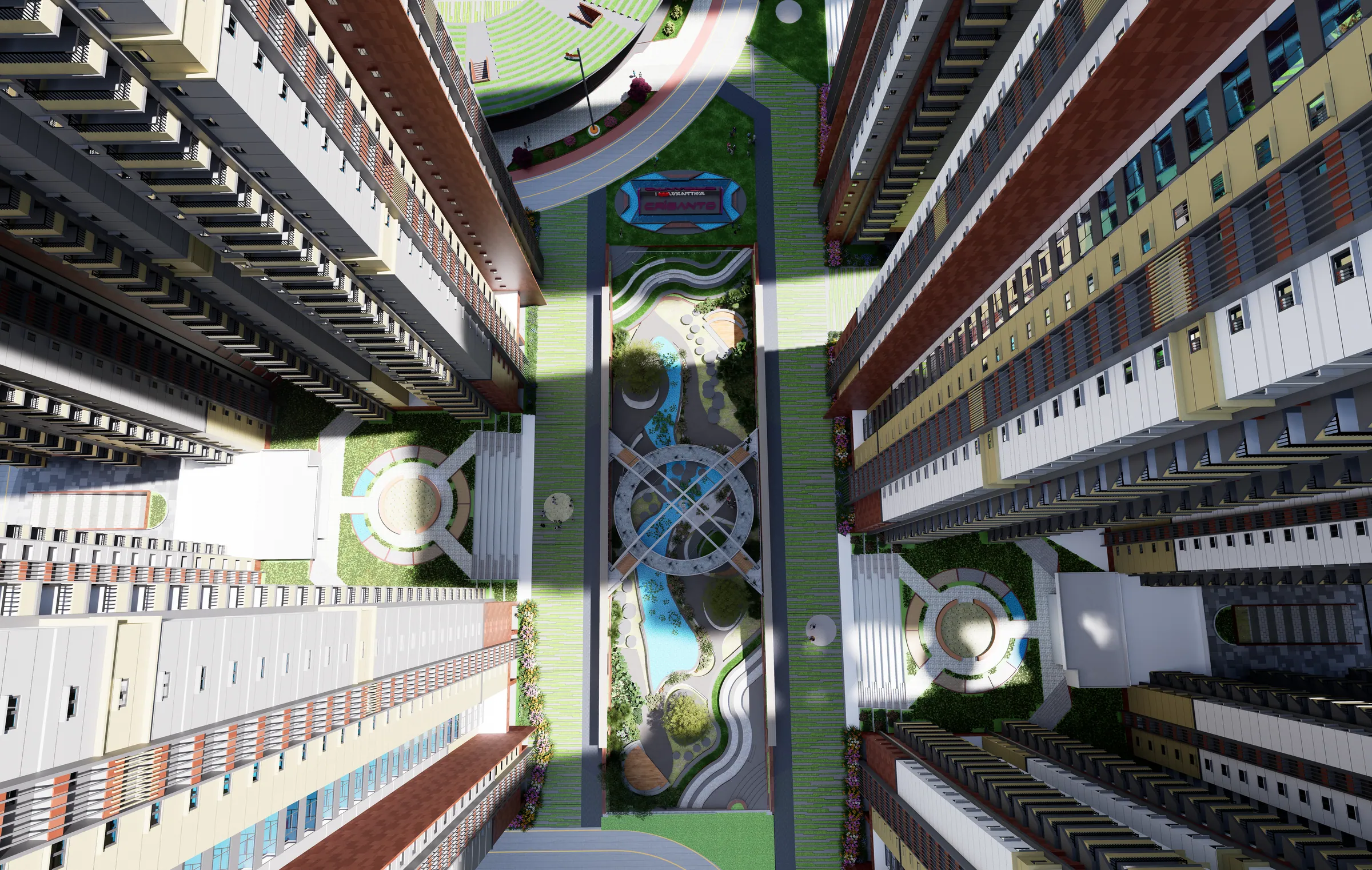 Central Vista between the towers