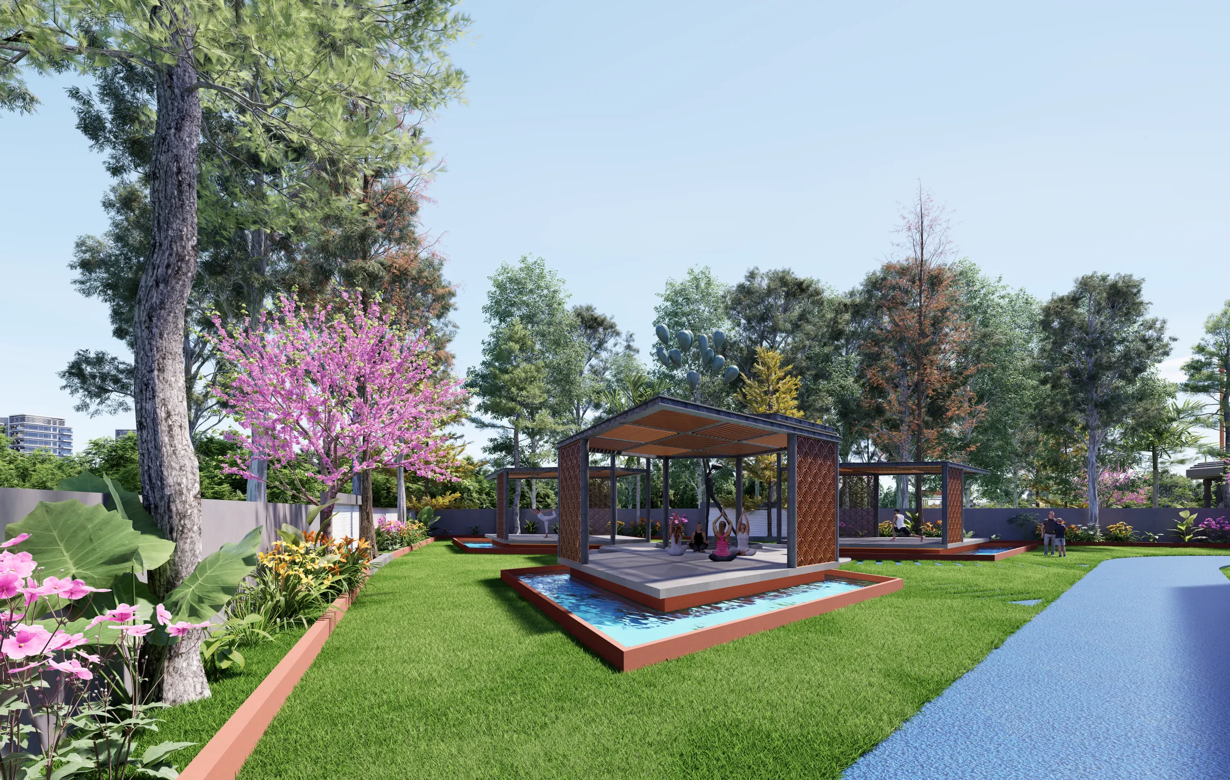Garden pavilion on the lawn