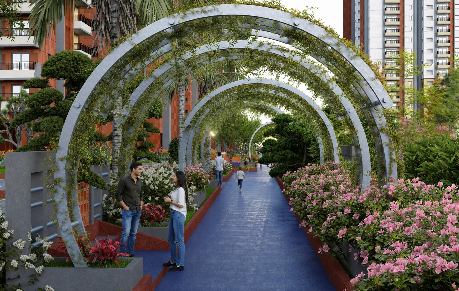 Arched green walkway